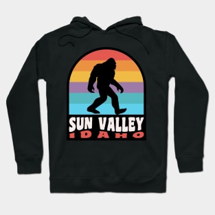 Sun Valley Idaho Bigfoot Sasquatch Retro Sunset Hoodie